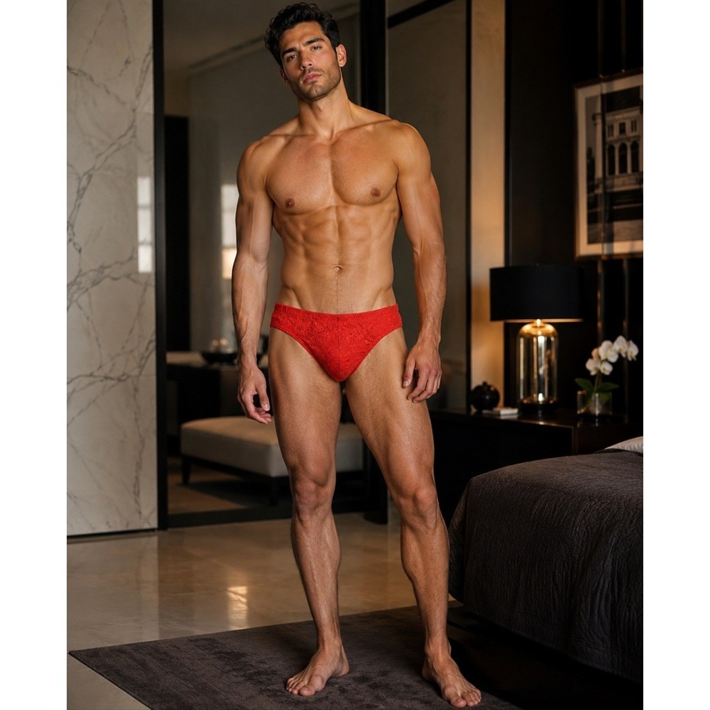Cosabella Men's Luxury Italian Floral Lace G-String Designer Premium Underwear
